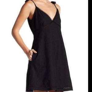Theory Tassels Linen Sleeveless Black Dress Size 4